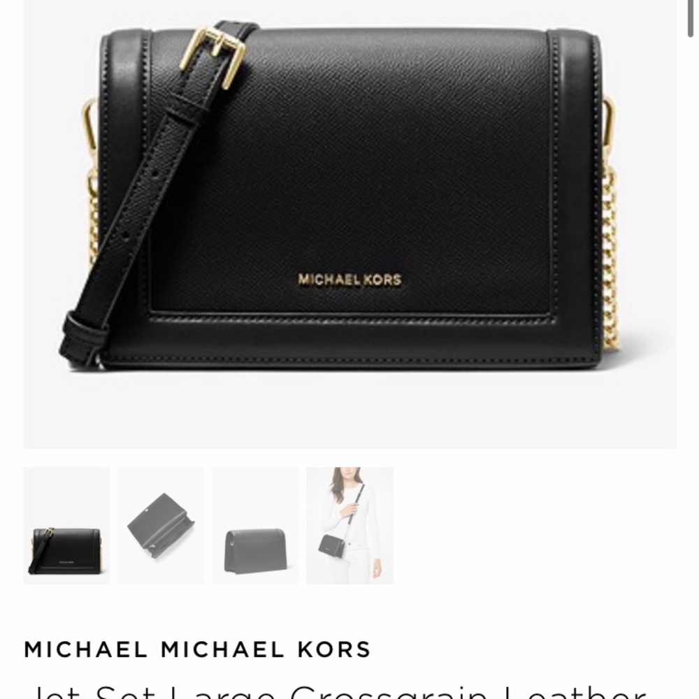 Michael Kors Jet Set Large Crossgrain Leather Crossbody Bag